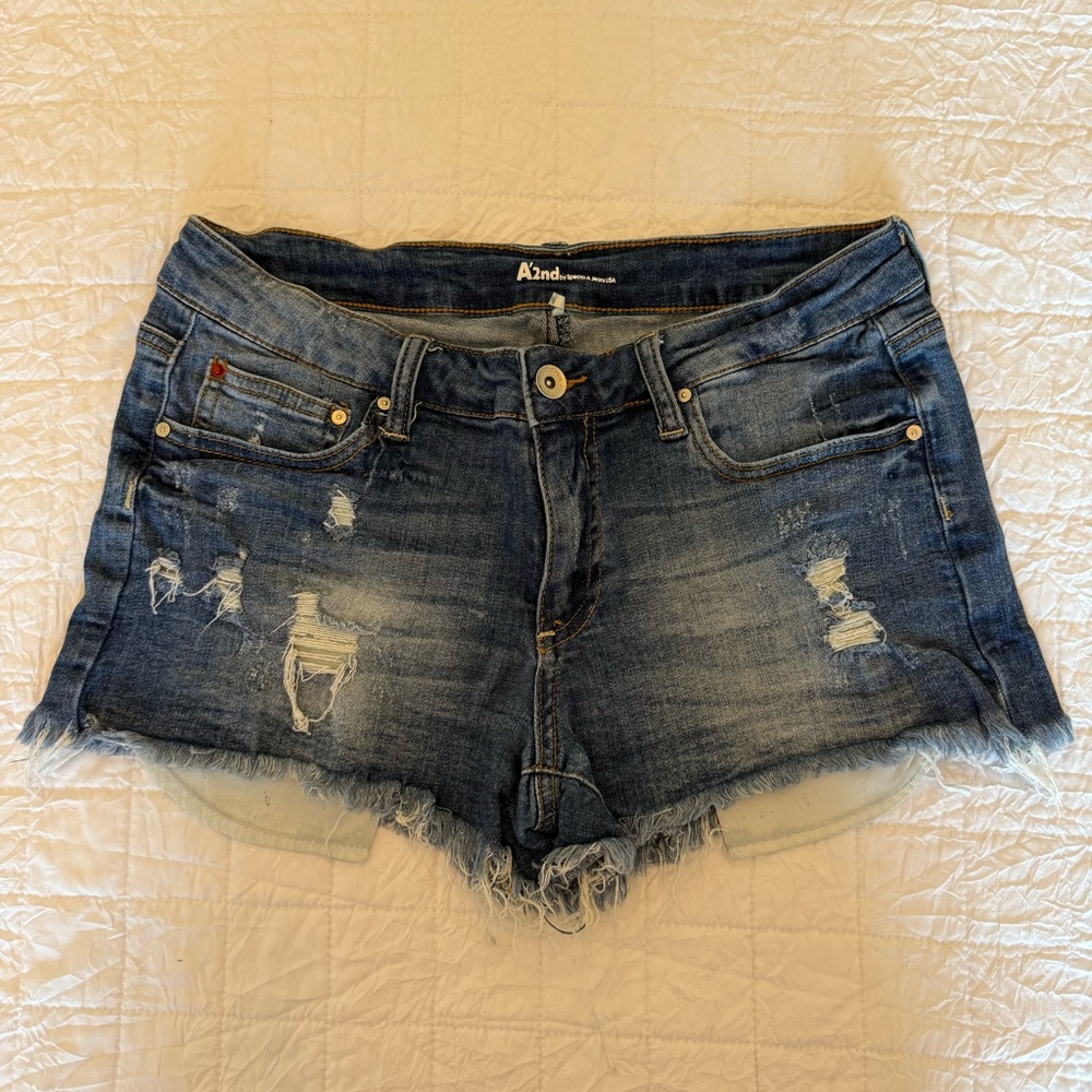 Special A Stretchy Distressed Blue Jean Shorts